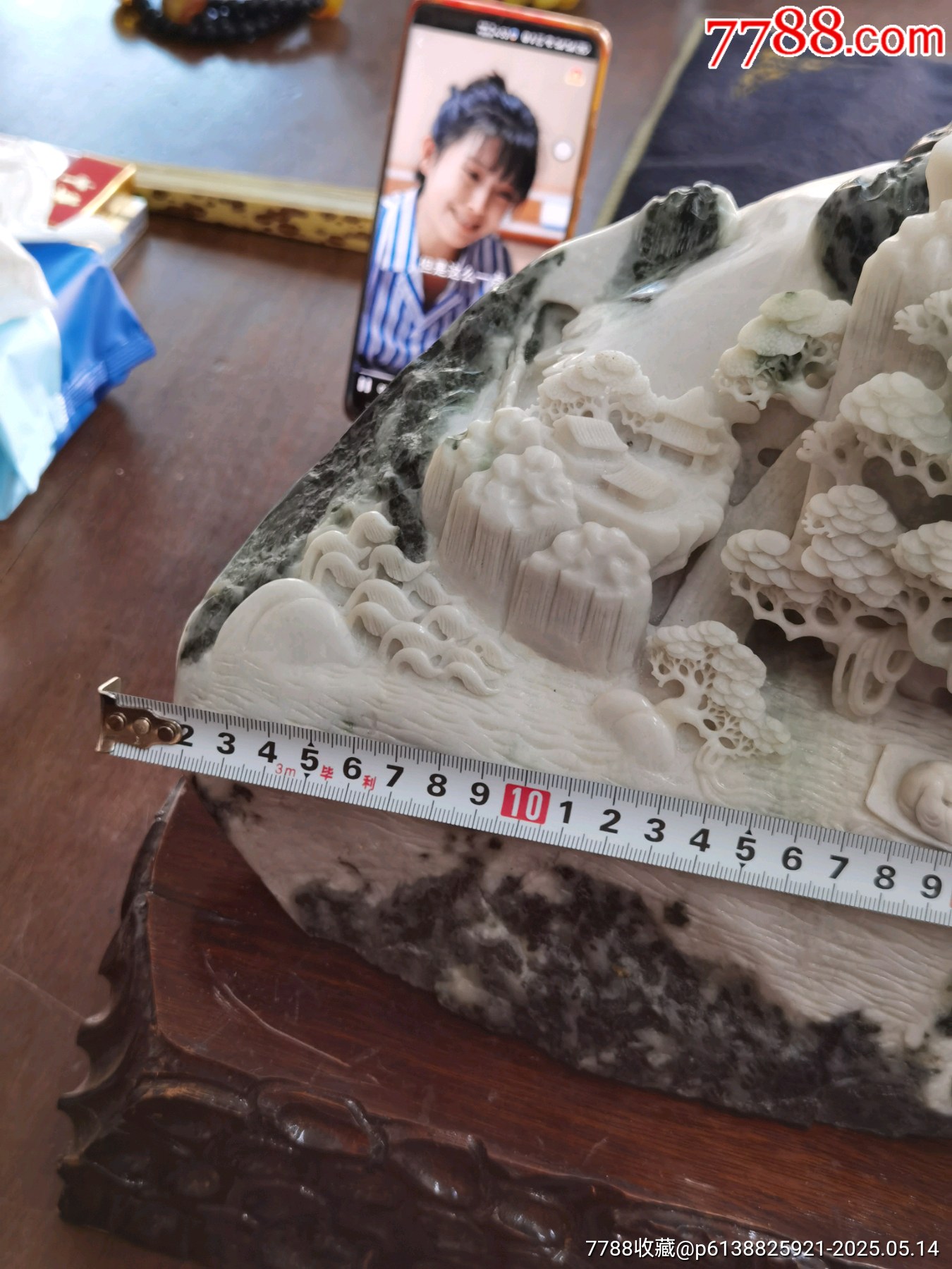 獨山玉，帶雕刻大師倪東方雕刻贈送品，外觀，黑白色，雕件，_價格889元_第11張_