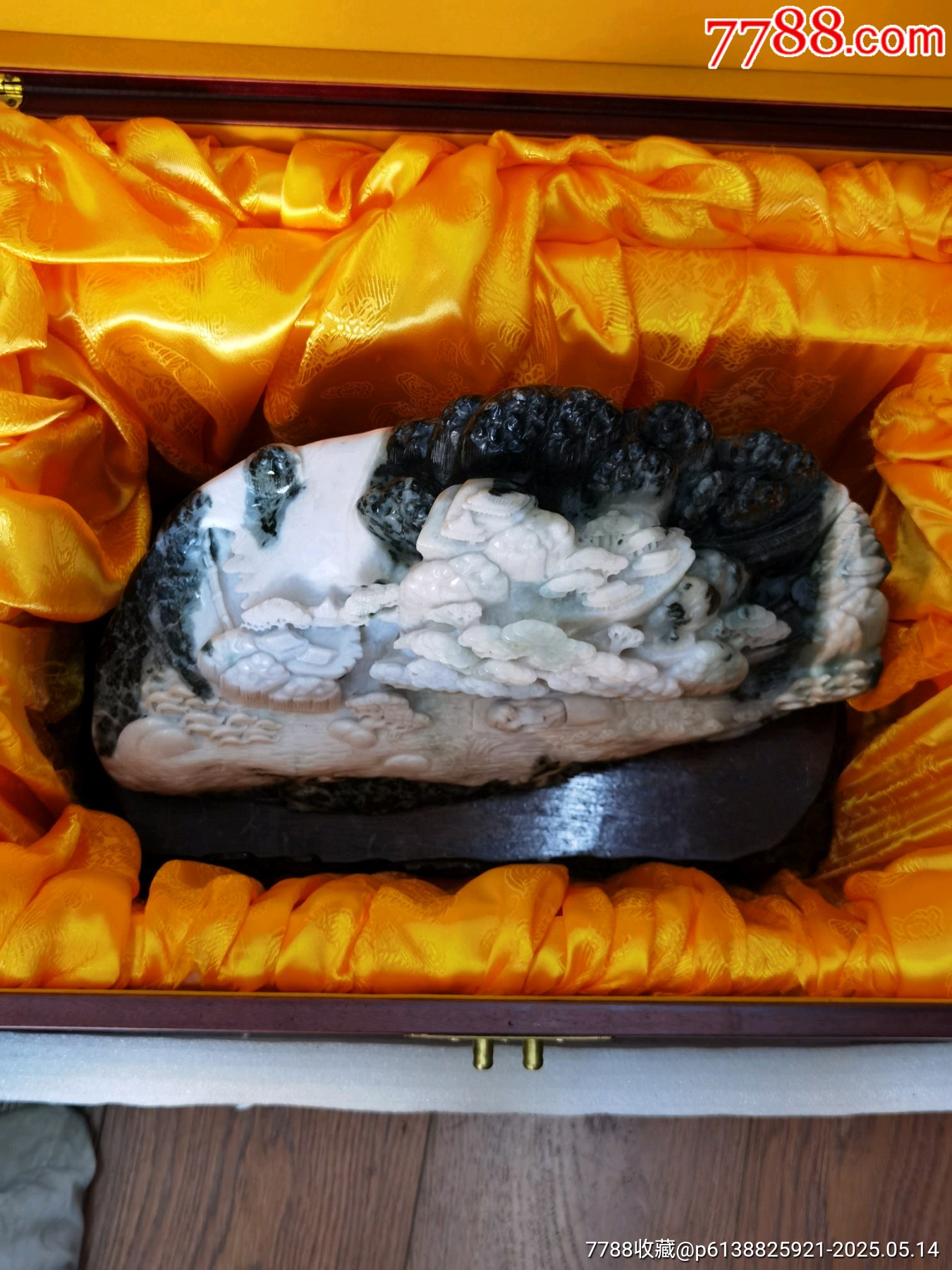 獨山玉，帶雕刻大師倪東方雕刻贈送品，外觀，黑白色，雕件，_價格889元_第16張_