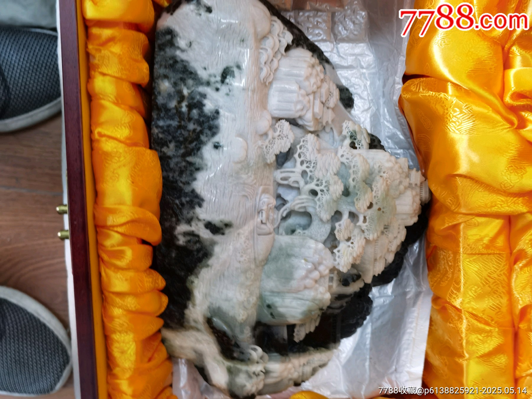 獨山玉，帶雕刻大師倪東方雕刻贈送品，外觀，黑白色，雕件，_價格889元_第17張_