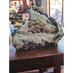 獨(dú)山玉，帶雕刻大師倪東方雕刻贈(zèng)送品，外觀(guān)，黑白色，雕件，_南陽(yáng)玉/獨(dú)山玉_￥702