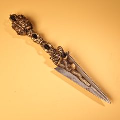 藏傳工藝打造密宗普巴金剛降魔杵降魔镢法器(au41309974)_子健老貨