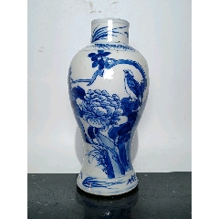 全品清中期青花富貴長壽圖瓶