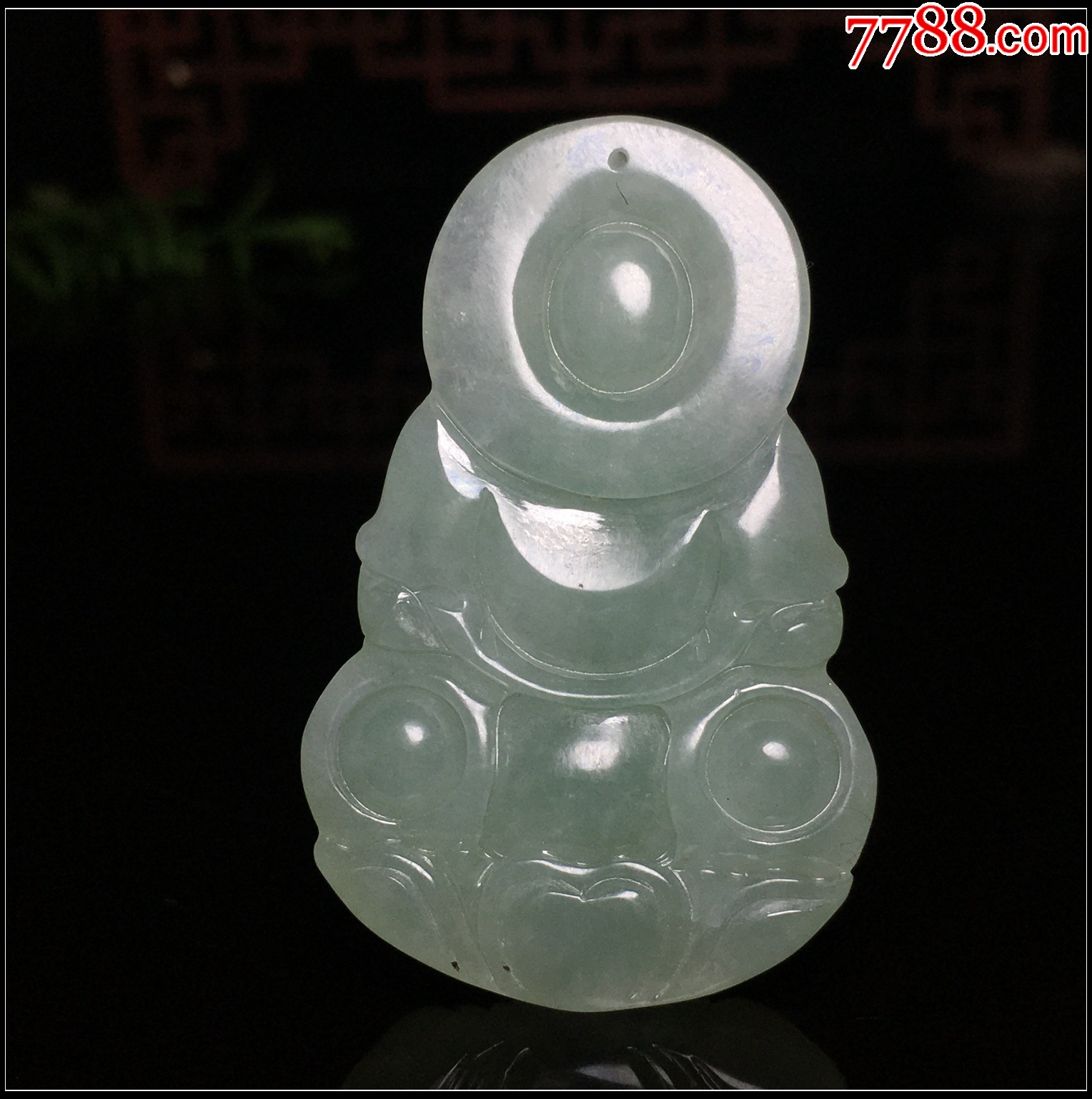 緬甸翡翠A貨豆綠玉觀音吊墜_價(jià)格880元_第6張_