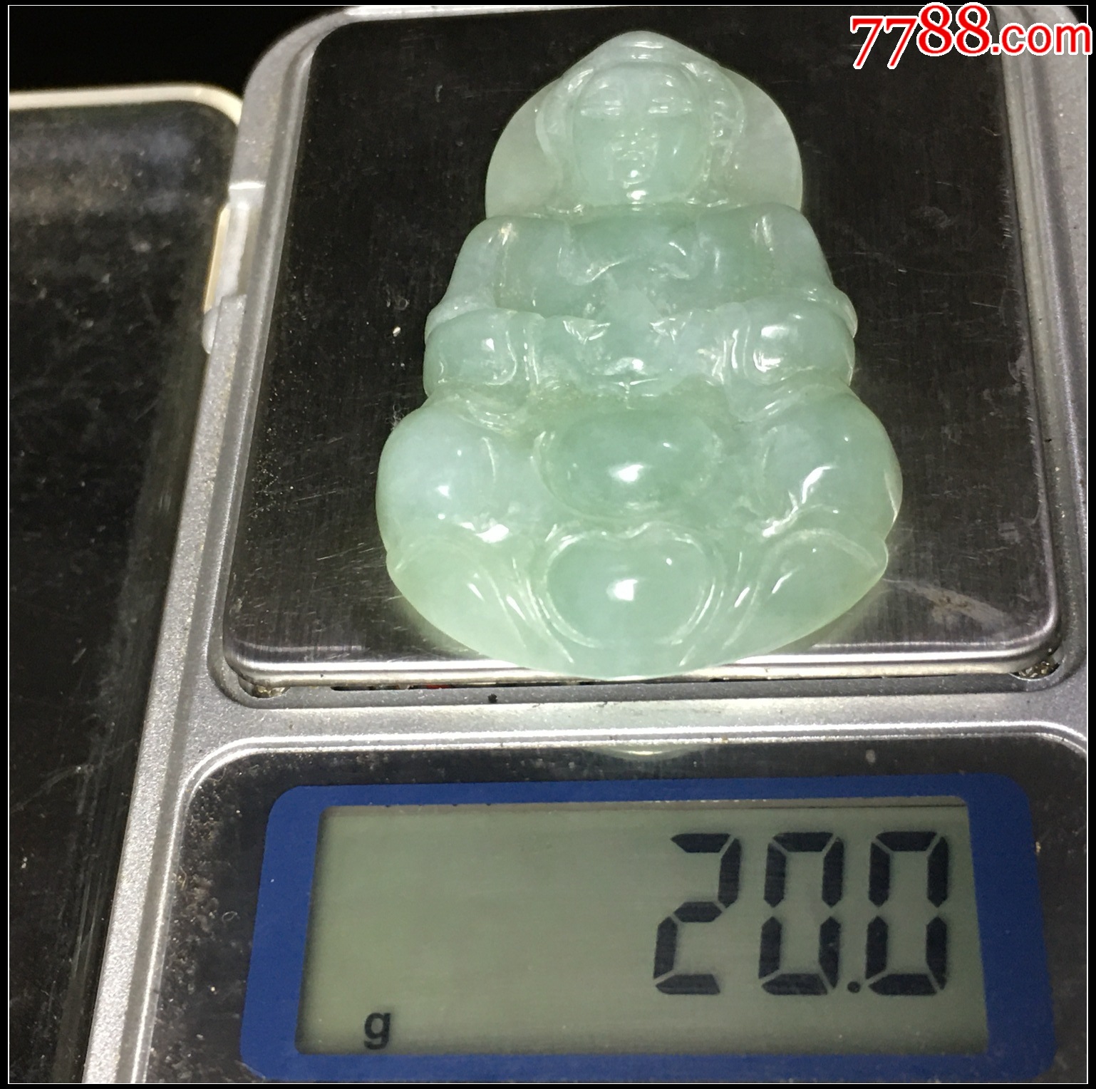 緬甸翡翠A貨豆綠玉觀音吊墜_價(jià)格880元_第9張_