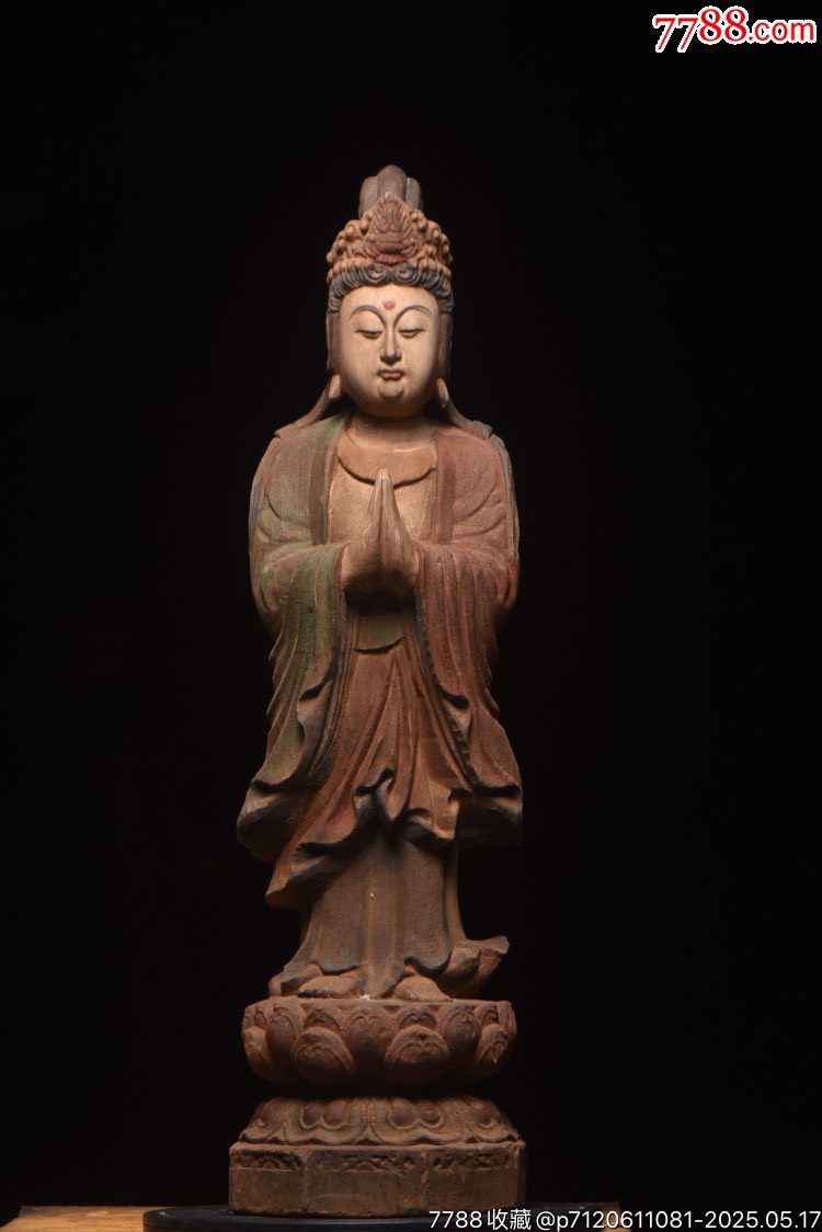 清代木雕——站姿觀音像。_價(jià)格1299元【子健老貨】_第1張_