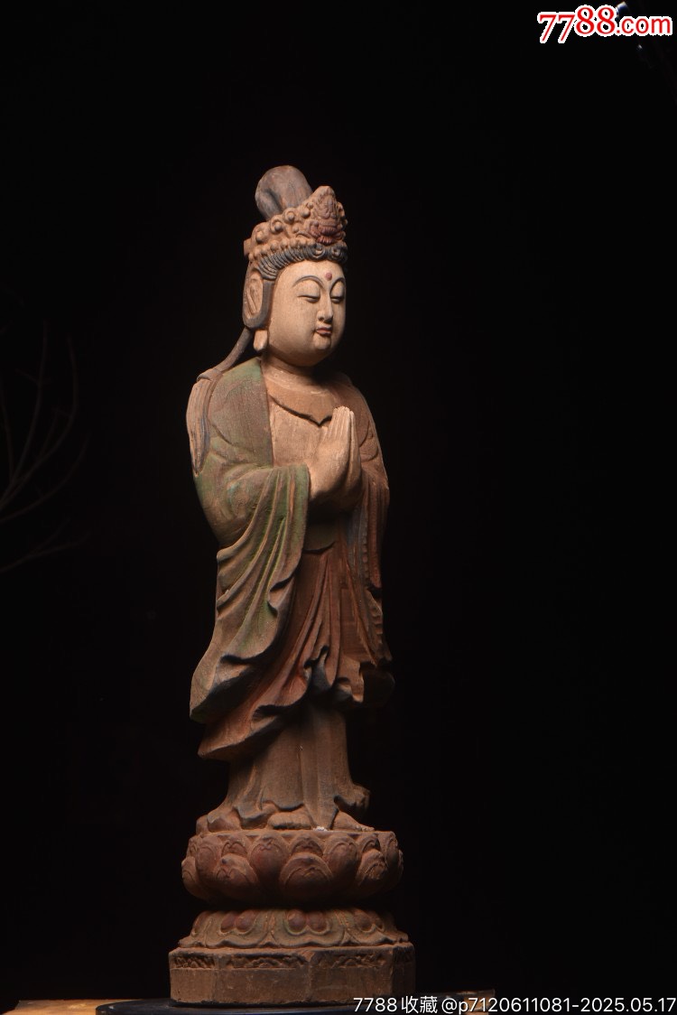 清代木雕——站姿觀音像。_價(jià)格1299元【子健老貨】_第2張_