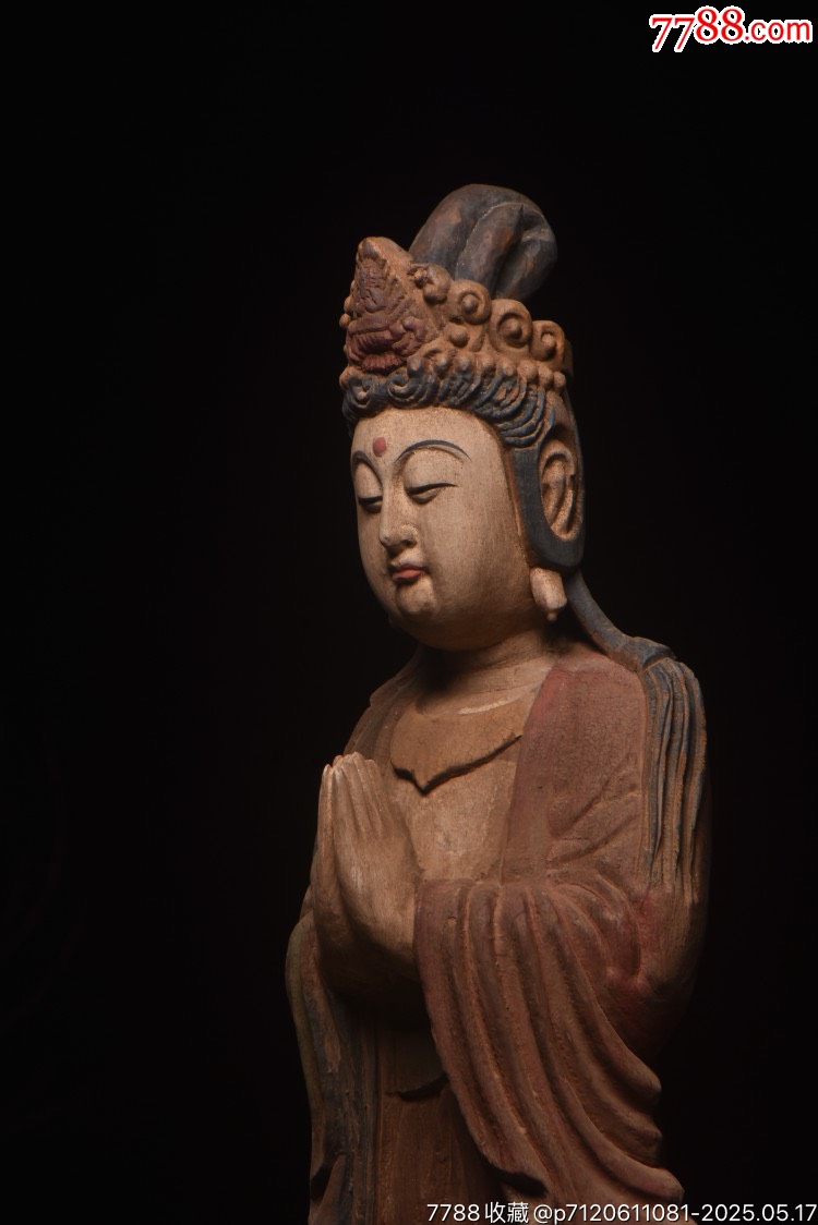 清代木雕——站姿觀音像。_價(jià)格1299元【子健老貨】_第8張_