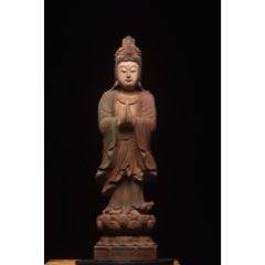 清代木雕——站姿觀音像。(au41319895)_子健老貨