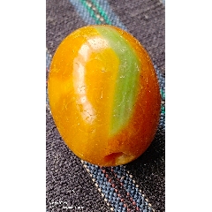 雅安綠瑪瑙桶珠(au41329686)_嘉禾古玩