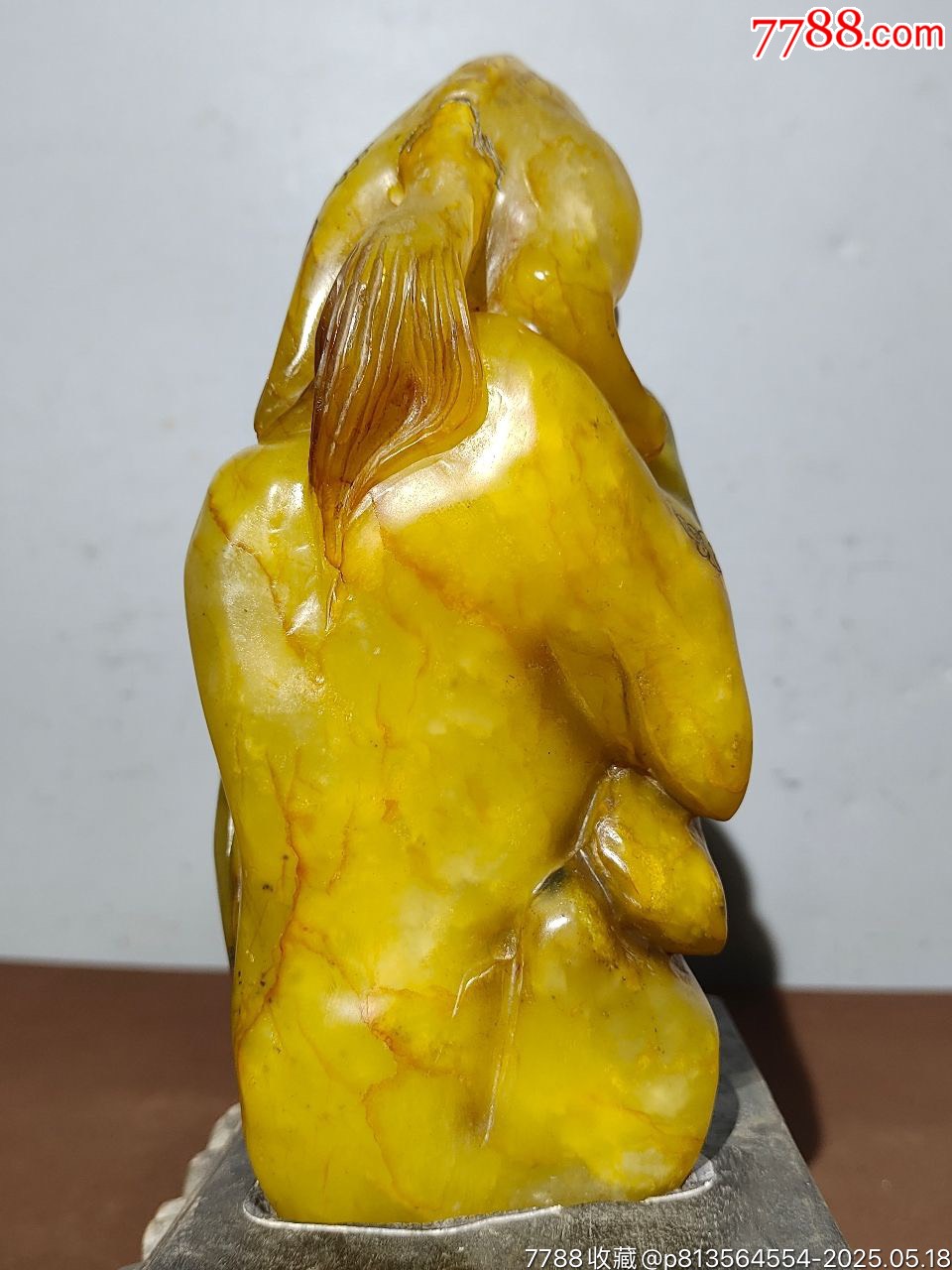 舊藏田黃石透（硬）料純手工雕刻【招財(cái)貔貅印】_價(jià)格1299元【子健老貨】_第6張_
