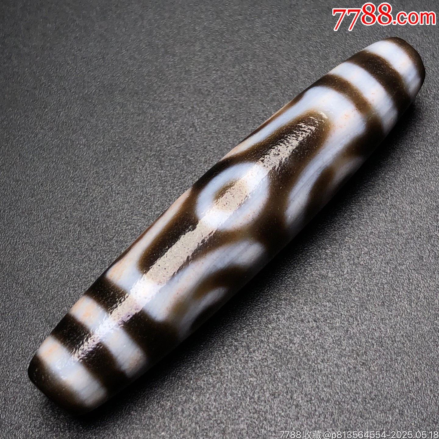 藏區(qū)回流老料至純古珠滿朱砂【六眼天珠】_價(jià)格699元【子健老貨】_第7張_