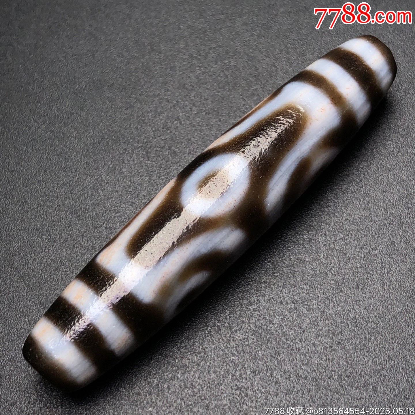 藏區(qū)回流老料至純古珠滿朱砂【六眼天珠】_價(jià)格699元【子健老貨】_第9張_