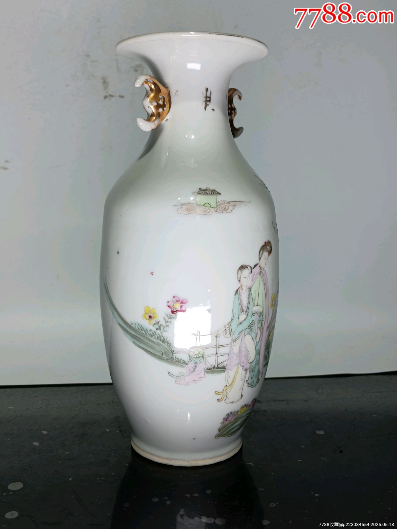 全美品民國名家繪粉彩宮燈仕女圖瓶_價格2353元_第3張_
