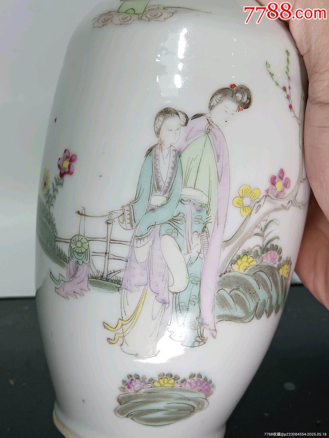 全美品民國名家繪粉彩宮燈仕女圖瓶_價格2353元_第4張_