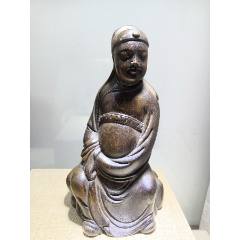 紫檀文財神擺件_