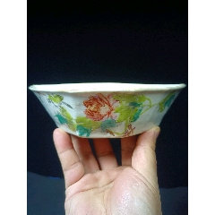 （全品）晚清淺絳花鳥(niǎo)角碗品相如圖全品尺寸長(zhǎng)19cm