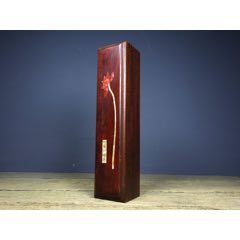舊藏花梨木精工細(xì)作鑲嵌彩貝一花一世界_