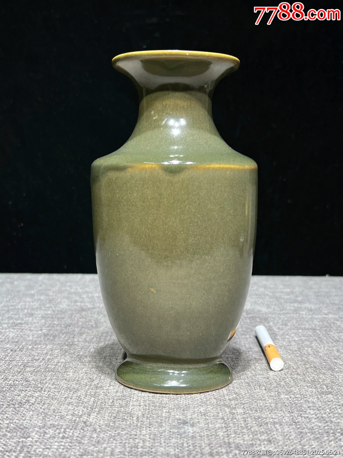 （全品）清晚期淄博窯茶葉末釉賞瓶尺寸高17.1公分，品相如圖全品_價(jià)格884元_第1張_