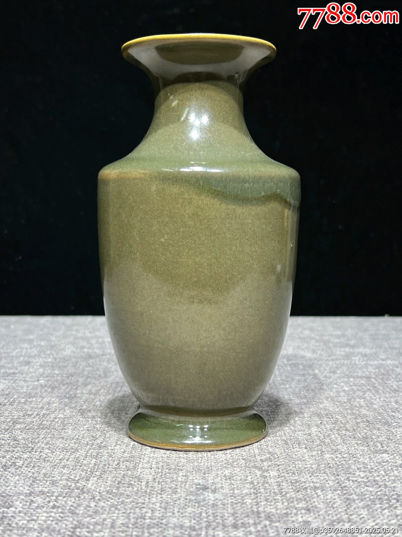 （全品）清晚期淄博窯茶葉末釉賞瓶尺寸高17.1公分，品相如圖全品_價(jià)格884元_第3張_