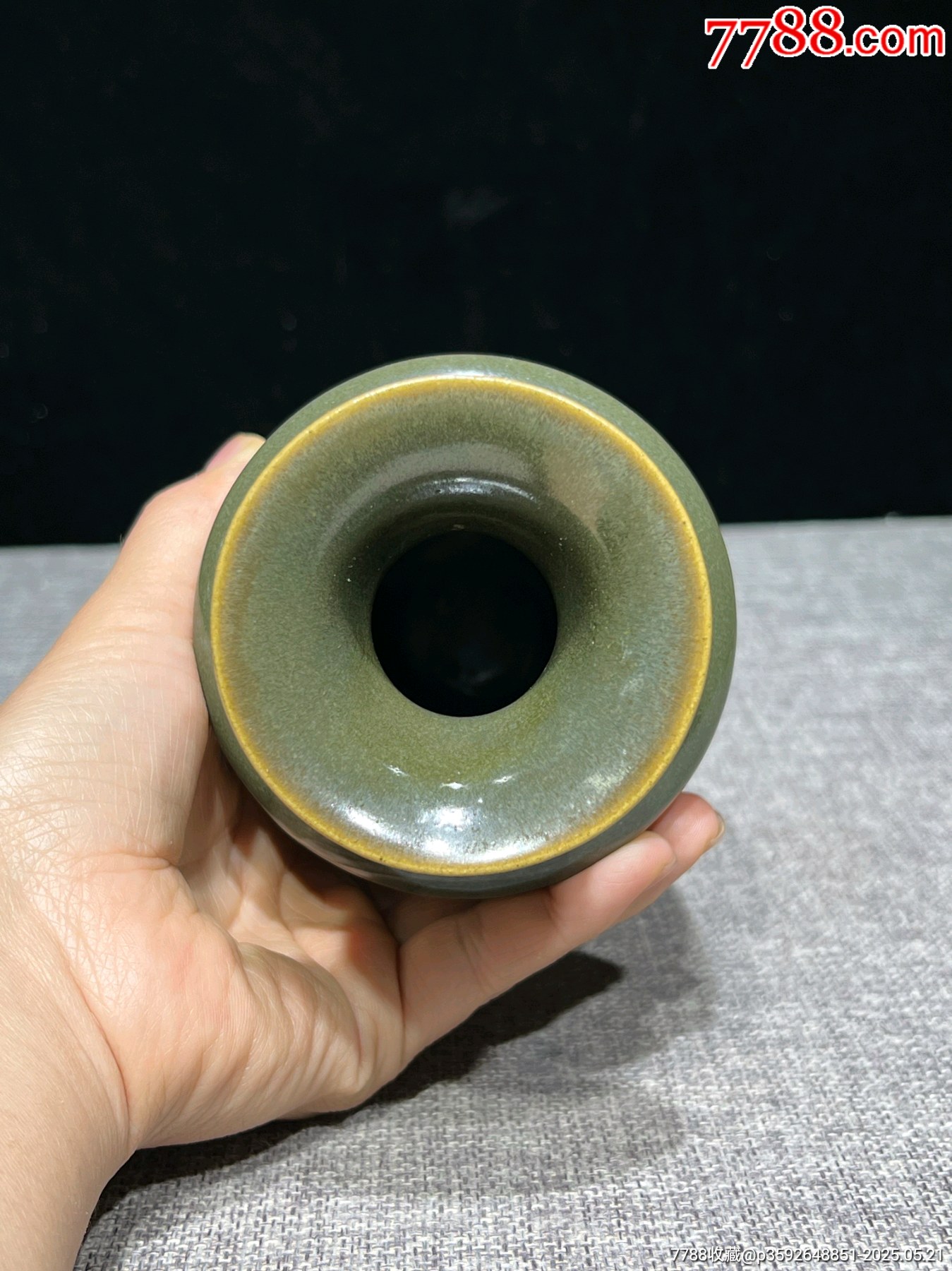 （全品）清晚期淄博窯茶葉末釉賞瓶尺寸高17.1公分，品相如圖全品_價(jià)格884元_第6張_