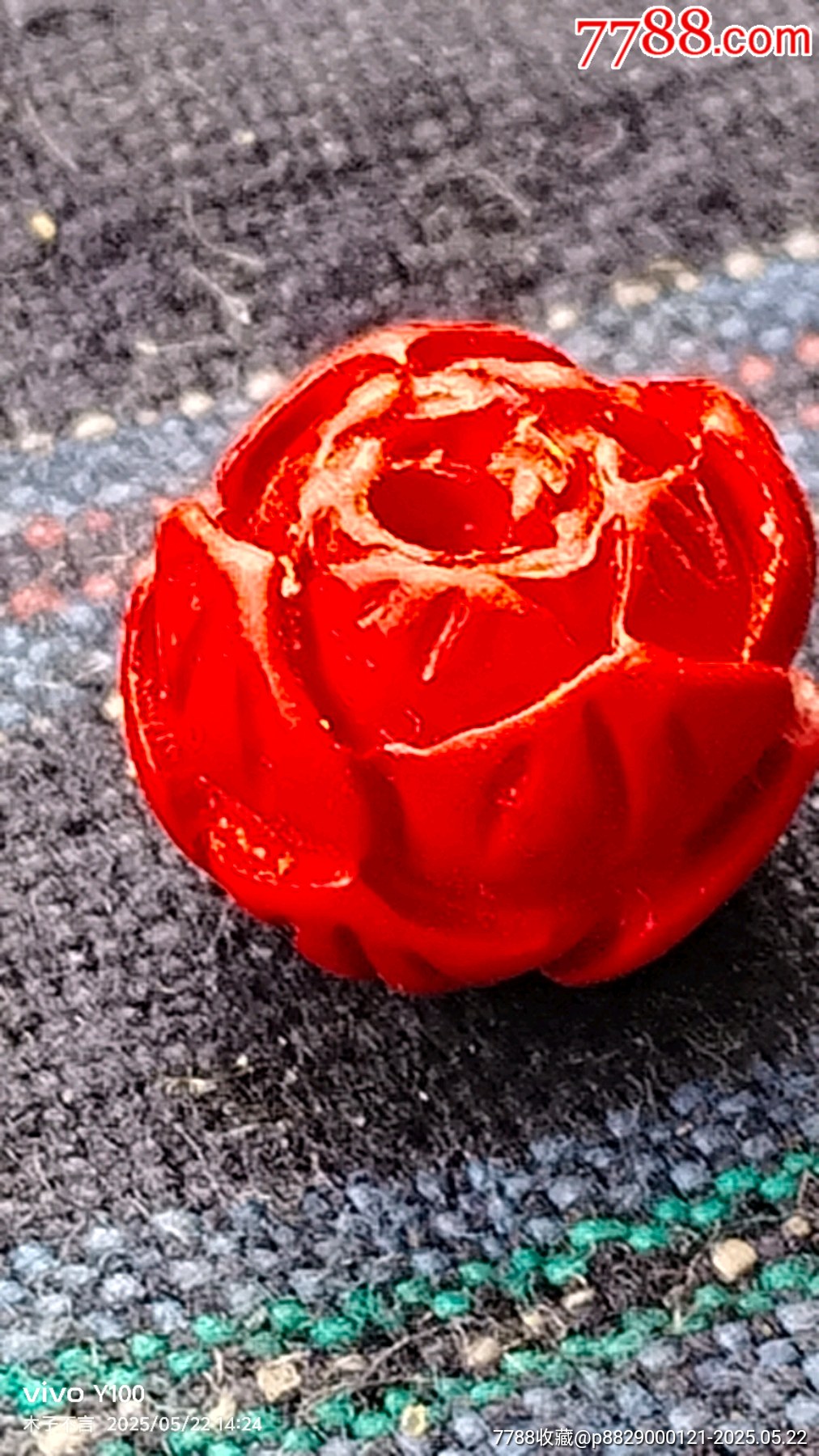 朱砂蓮花掛件，（手工雕刻）_價(jià)格28元【嘉禾古玩】_第3張_