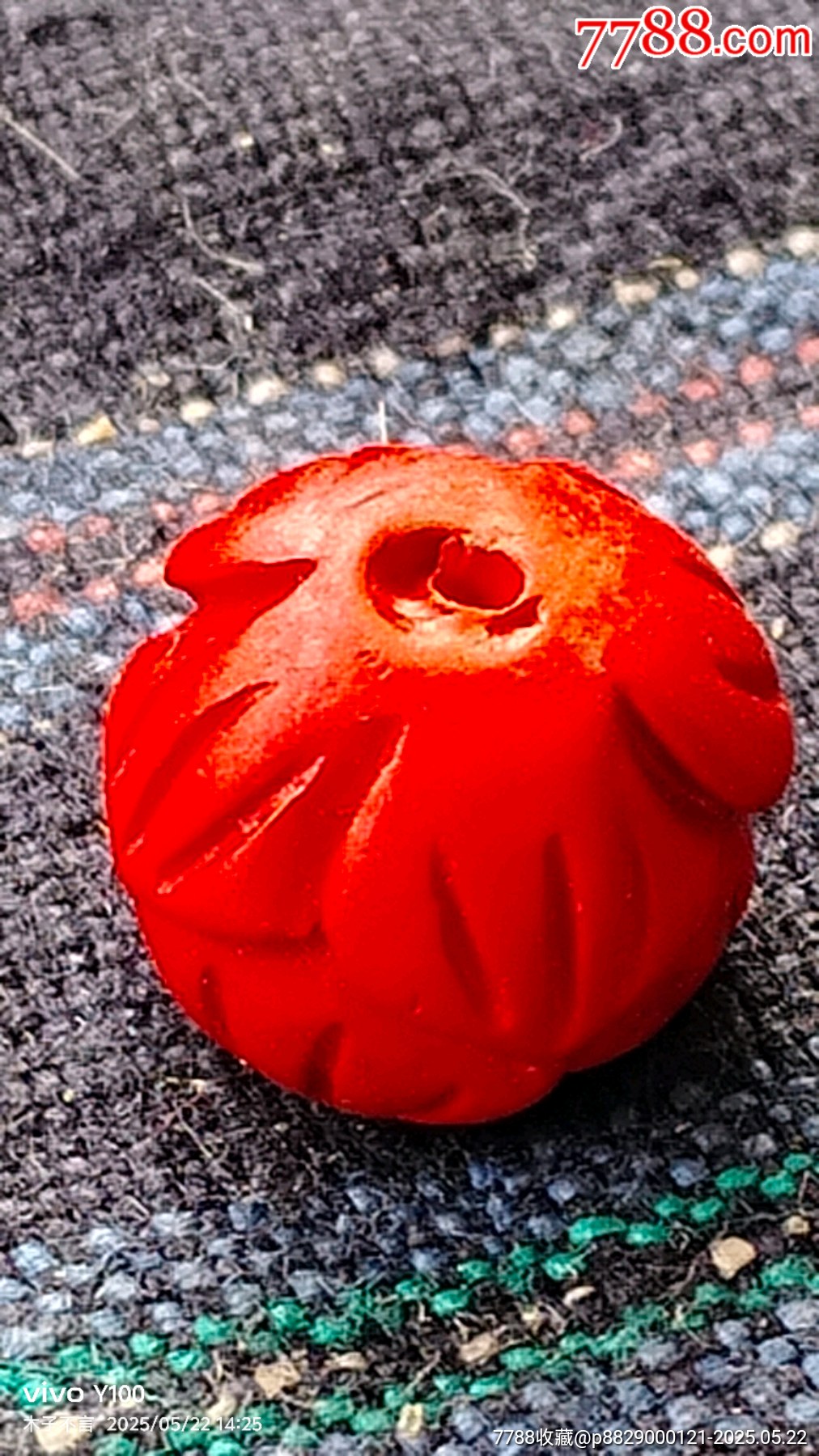 朱砂蓮花掛件，（手工雕刻）_價(jià)格28元【嘉禾古玩】_第5張_