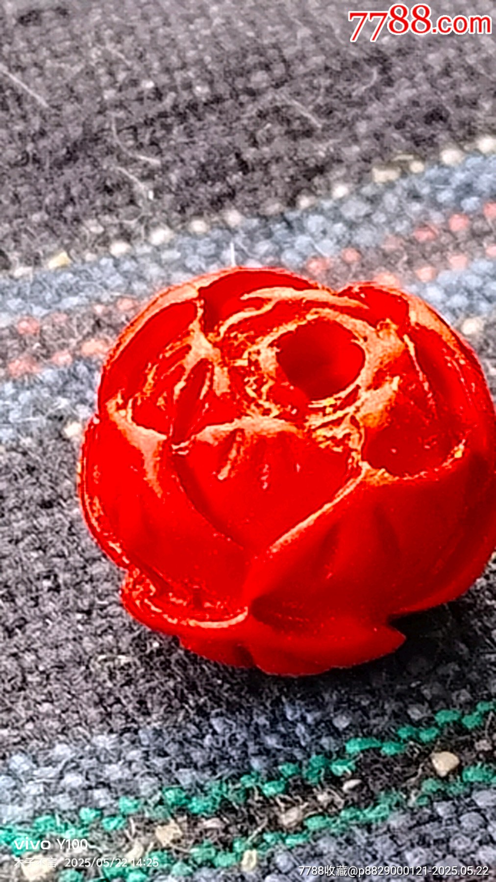 朱砂蓮花掛件，（手工雕刻）_價(jià)格28元【嘉禾古玩】_第6張_