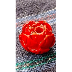 朱砂蓮花掛件，（手工雕刻）(au41372620)_嘉禾古玩