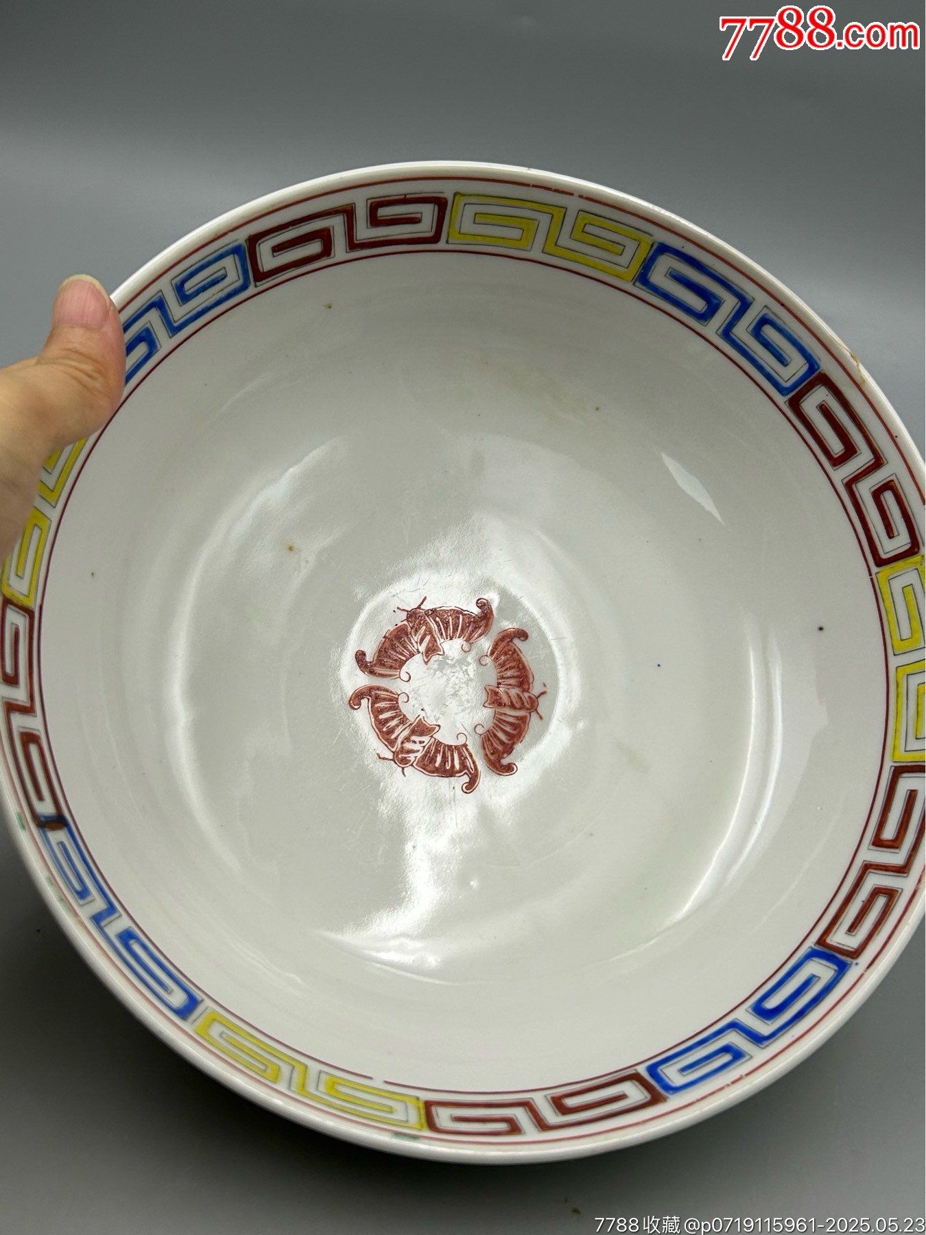 手繪龍鳳大碗大缽，青釉，底部帶款！_價格80元_第4張_