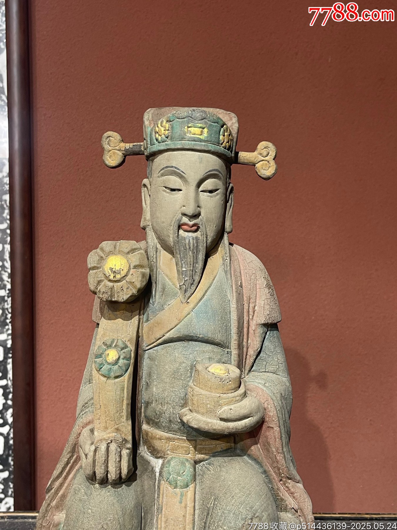 財(cái)神到。木雕彩繪。_價(jià)格888元【子健老貨】_第2張_