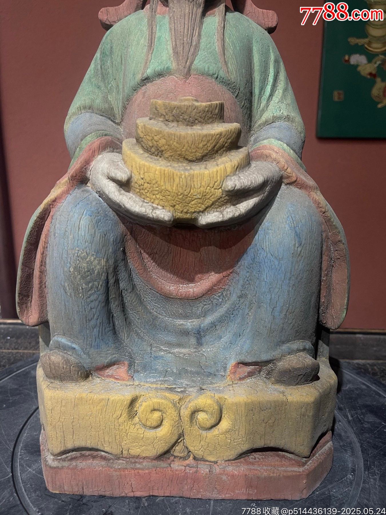 財(cái)神到。木雕彩繪_價(jià)格888元【子健老貨】_第4張_