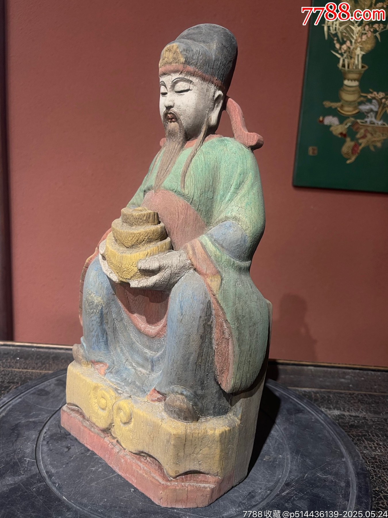 財(cái)神到。木雕彩繪_價(jià)格888元【子健老貨】_第6張_