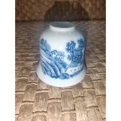 青花山水紋文房小水丞完好品佳！