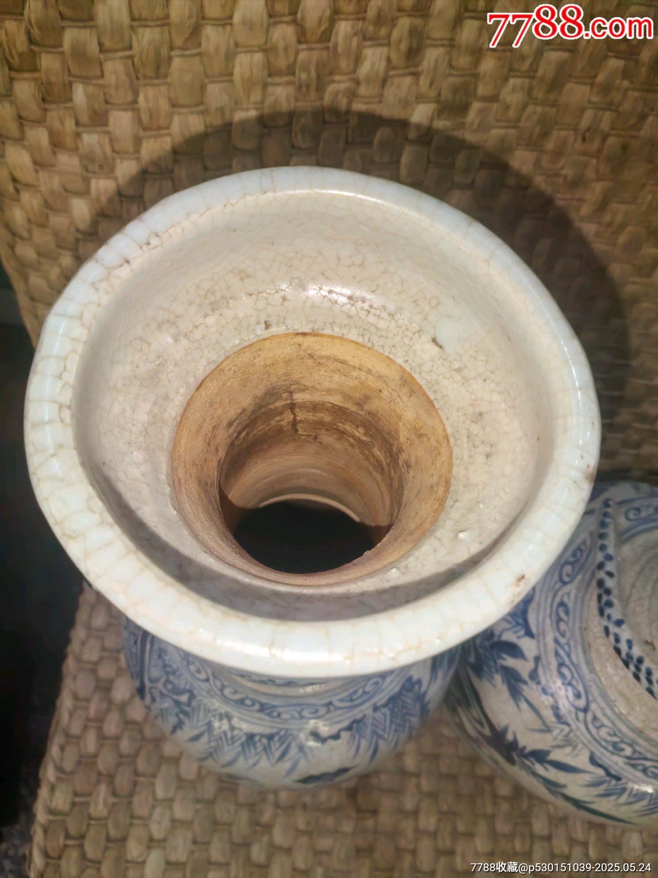 老青花瓷八仙人物堆塑龍紋瓶一對(duì)，一只龍頭有點(diǎn)老磕其他完好品佳！_價(jià)格3888元_第24張_