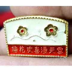 精品彩色梅花歡喜滿天雪異型徽章_