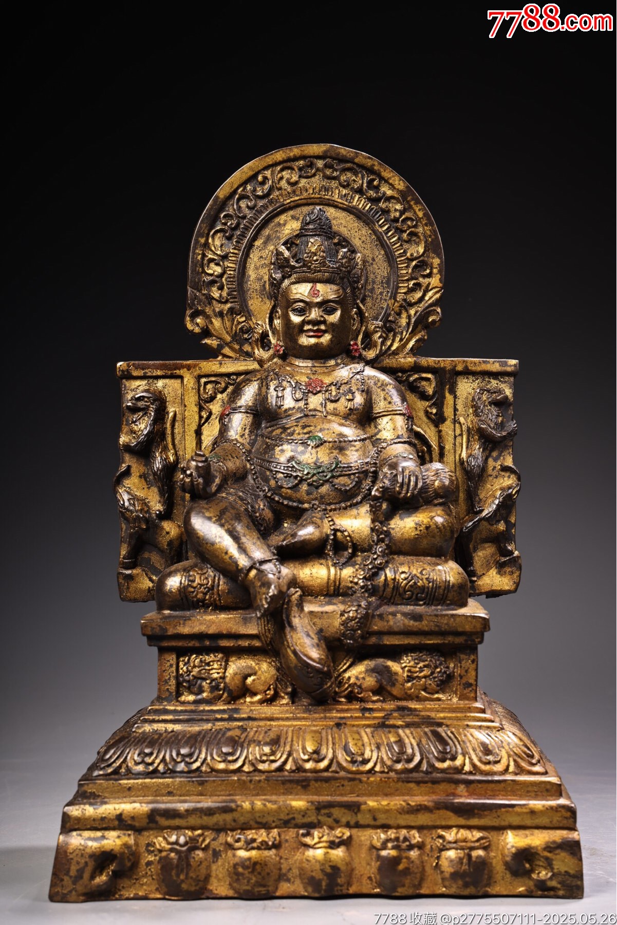 珍品旧藏收纯铜全铜高浮雕錾刻泥金黄财神佛像一尊佛像一尊工艺精湛造像精美重3-价格:999元-au41410333- 其它佛/道藏品 -加价 ...