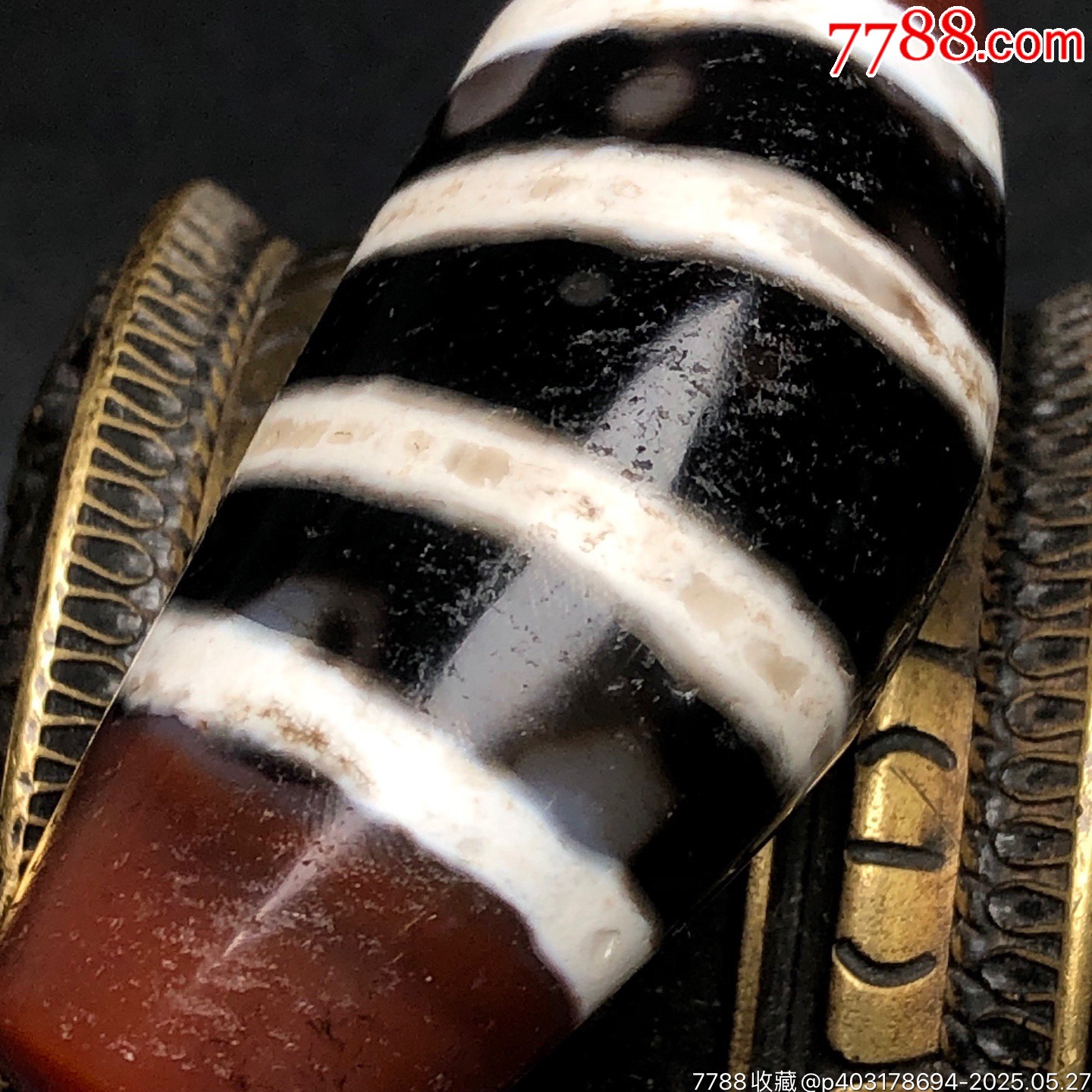 藏區(qū)回流老料高油包漿牛角【四線天珠】_價格299元【子健老貨】_第4張_