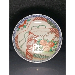 晚清五彩花卉紋大碗