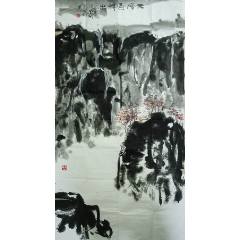 鄭志華國畫作品原作，手繪包真138*68CM