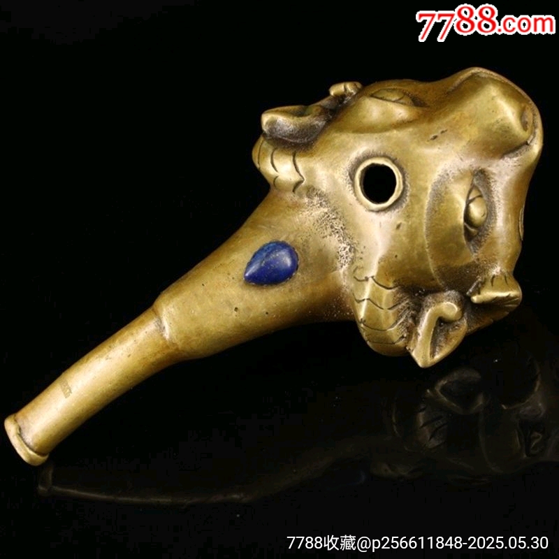 古玩收藏純銅煙斗黃銅煙袋鍋老式煙嘴羊頭煙斗_價格365元_第2張_
