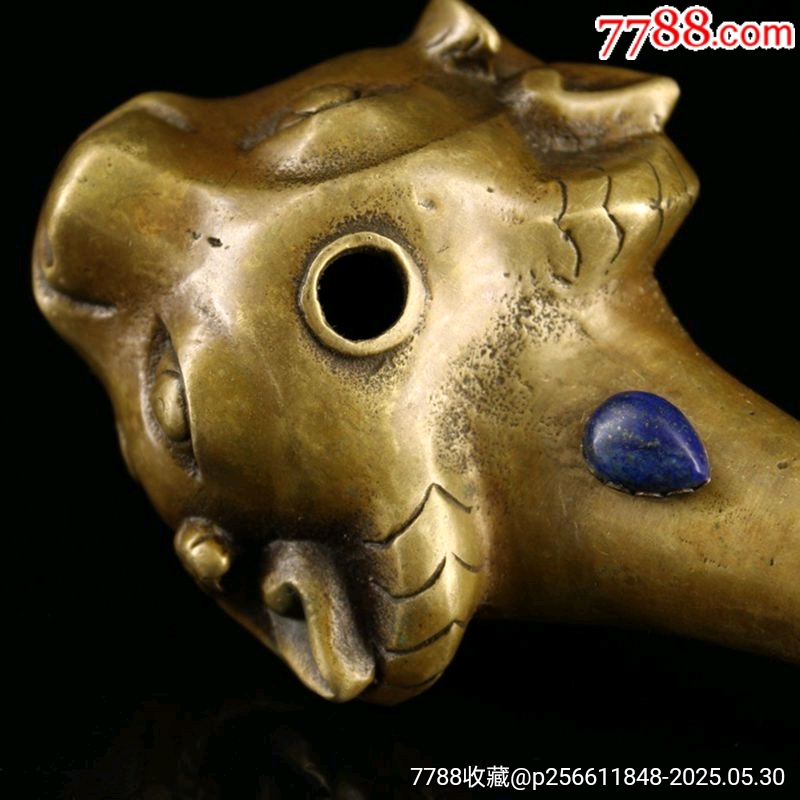 古玩收藏純銅煙斗黃銅煙袋鍋老式煙嘴羊頭煙斗_價格365元_第5張_