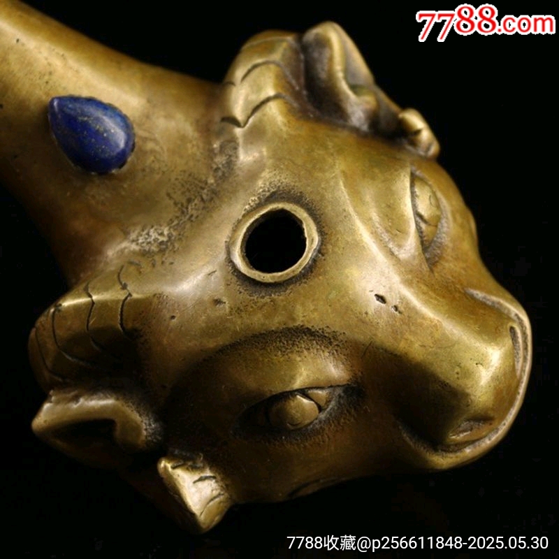 古玩收藏純銅煙斗黃銅煙袋鍋老式煙嘴羊頭煙斗_價格365元_第6張_