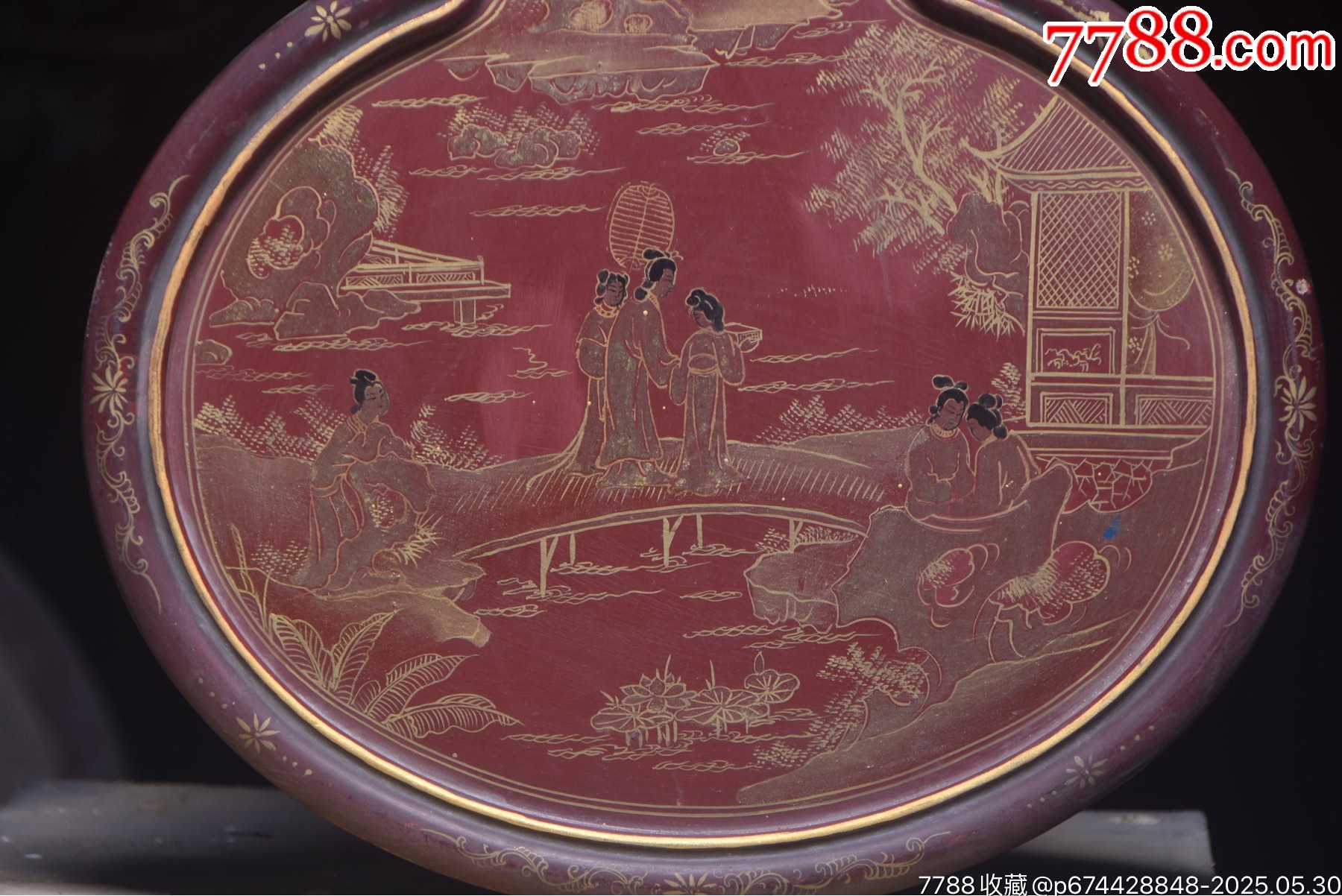 清代～老葫蘆(福祿)漆畫人物故事掛匾。_價格699元【子健老貨】_第3張_