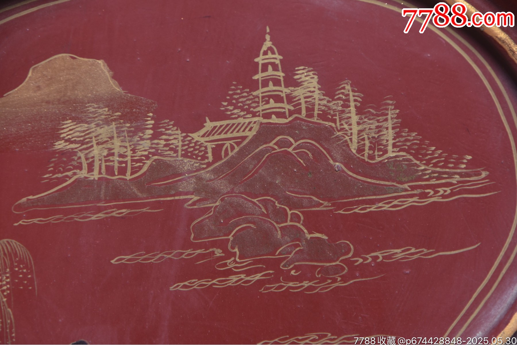 清代～老葫蘆(福祿)漆畫人物故事掛匾。_價格699元【子健老貨】_第4張_