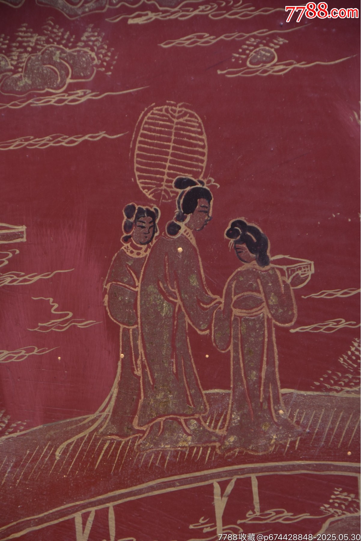 清代～老葫蘆(福祿)漆畫人物故事掛匾。_價格699元【子健老貨】_第5張_