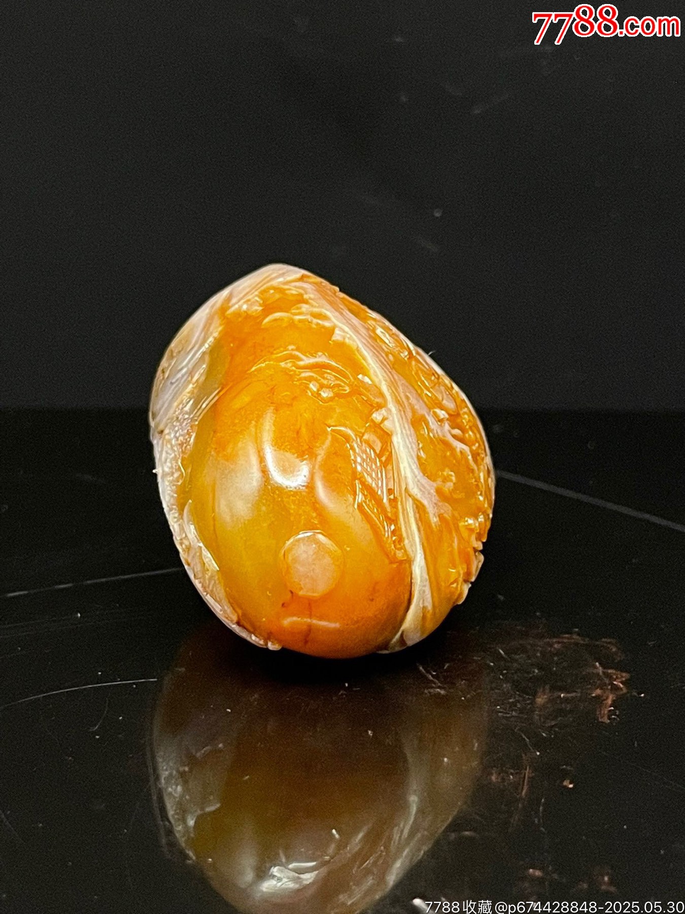 珍品舊藏。篆刻家霍田刻精品壽山石銀包金田黃石隨行薄義印章_價格599元【子健老貨】_第6張_
