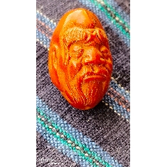 橄欖核老壽星雕刻掛件_