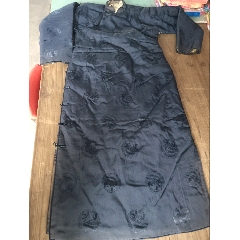 民國真絲暗花皮毛一體旗袍