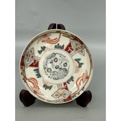民國，手繪彩繪鳳凰紋盤，全品