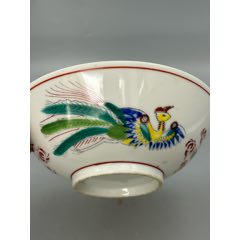 手繪彩繪龍鳳紋大缽大碗（直徑18.5厘米左右）全品